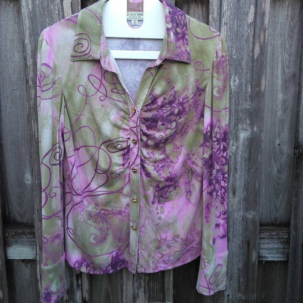 St John Sport button front blouse